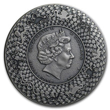 Load image into Gallery viewer, 2019 Niue 2 oz Silver Antique Dragons Norse Dragon | Zion Metals