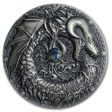 Load image into Gallery viewer, 2019 Niue 2 oz Silver Antique Dragons Norse Dragon | Zion Metals