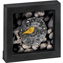 Load image into Gallery viewer, 2019 Niue Mask of Plague Doctor 2 oz Antique finish Silver Coin | Zion Metals