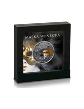 Load image into Gallery viewer, 2019 Niue 2 oz Antique Silver VENETIAN MASK CARNIVAL OF VENICE Ultra High Relief | Zion Metals
