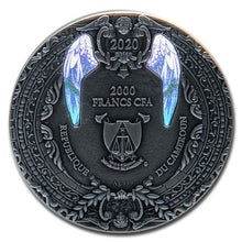 Load image into Gallery viewer, 2020 Republic of Cameroon 2 oz Antique Silver Archangel Gabriel | Zion Metals
