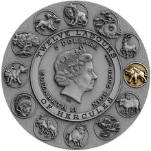 Load image into Gallery viewer, 2020 Niue 2 oz ERYMANTHIAN BOAR – TWELVE LABOURS OF HERCULES Silver Coin | Zion Metals