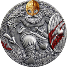 Load image into Gallery viewer, 2020 Cameroon Viking Axeman Legendary Warriors 3 oz Antique finish Silver Coin | Zion Metals