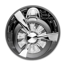 Load image into Gallery viewer, 2020 Cook Islands 2 oz Silver Black Proof Airplane Propeller | Zion Metals