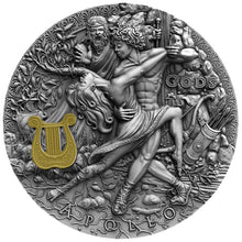 Load image into Gallery viewer, 2020 Niue APOLLO GOD OF THE SUN GODS 2 oz Silver Antique Coin | Zion Metals