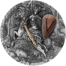 Load image into Gallery viewer, 2020 Niue Woman Warrior Valkyrie 2oz Antique Finish Silver Coin | Zion Metals