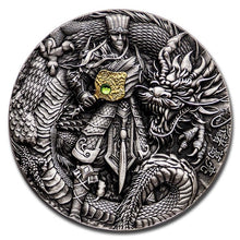 Load image into Gallery viewer, 2020 Niue 2 oz Antique Silver Famous Chinese Warriors Zhuge Liang | Zion Metals