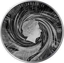 Load image into Gallery viewer, 2021 Niue BLACK HOLE Universe Domed 2 Oz .999 Silver Glow in the Dark Coin | Zion Metals