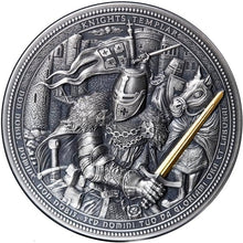 Load image into Gallery viewer, 2021 Niue 2 oz Antique Silver Assassins - KNIGHTS TEMPLAR | Zion Metals