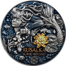 Load image into Gallery viewer, 2021 Cameroon Slavic Beastiary Rusalka 3 oz Antique High Relief Silver Coin | Zion Metals
