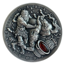 Load image into Gallery viewer, 2021 Niue 2 oz Antique Silver Demigods Heracles Ultra High Relief | Zion Metals
