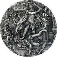 Load image into Gallery viewer, 2021 Niue 2 oz Silver Antique MARS ROMAN GODS Coin | Zion Metals