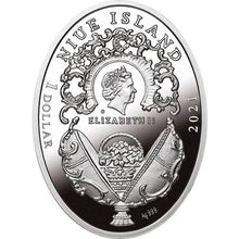 Load image into Gallery viewer, 2021 Niue $1 Egg with Revolving Miniatures - Imperial Faberge Eggs Proof Silver Coin | Zion Metals