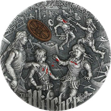 Load image into Gallery viewer, 2021 Niue Blood of Elves The Witcher Book 2 oz Antique finish Silver Coin | Zion Metals