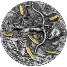 Load image into Gallery viewer, 2022 Niue 2 oz STYMPHALIAN BIRDS – TWELVE LABOURS OF HERCULES Silver Coin | Zion Metals