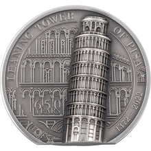 Load image into Gallery viewer, 2022 Cook Islands Leaning Tower of Pisa Ultra High Relief Silver Antique Coin | Zion Metals