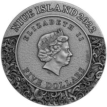 Load image into Gallery viewer, 2022 Niue THEMIS GODDESS SERIES 2 OZ PURE SILVER ANTIQUED COIN | Zion Metals