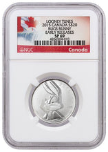 Load image into Gallery viewer, 2015 Canada Looney Tunes - Bugs Bunny 1/4 oz Silver Specimen $20 NGC SP69 | Zion Metals