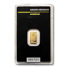 Load image into Gallery viewer, 1 gram Argor-Heraeus Kinebar Gold Bar | Zion Metals