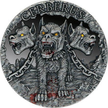 Load image into Gallery viewer, 2021 Republic of Cameroon 2 oz CERBERUS Antique Silver Coin | Zion Metals