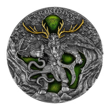 Load image into Gallery viewer, 2022 Niue CERNUNNOS Horned God 2 oz. Silver High Relief Coin | Zion Metals