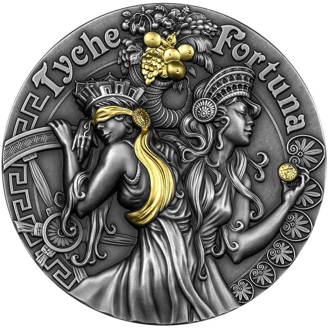 2021 Niue FORTUNA AND TYCHE Goddesses 2 oz Silver Coin $5 – ZM