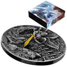 Load image into Gallery viewer, 2022 Niue 2 oz Silver Antique Michael Angels and Demons Coin | Zion Metals