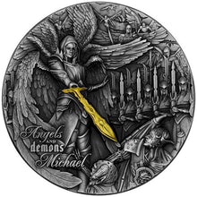 Load image into Gallery viewer, 2022 Niue 2 oz Silver Antique Michael Angels and Demons Coin | Zion Metals