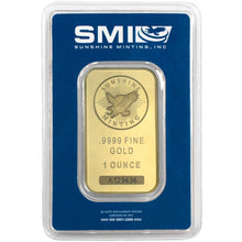 Load image into Gallery viewer, 1 oz Sunshine Gold Bar (Assay / MintMark) | Zion Metals