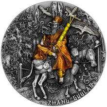 Load image into Gallery viewer, 2022 Niue Zhang Guolao The Immortal Eight 2 oz Antique finish Silver Coin | Zion Metals