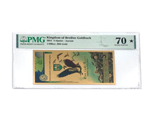 Load image into Gallery viewer, 2021 Ireland Kingdom of Breifne 5 Quint 1/200-oz Aurum 24kt Gold Note PMG70 | Zion Metals