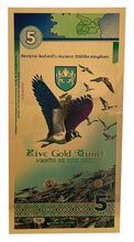 Load image into Gallery viewer, 2021 Ireland Kingdom of Breifne 5 Quint 1/200-oz Aurum 24kt Gold Note | Zion Metals