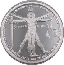 Load image into Gallery viewer, 2013 VITRUVIAN Proof 1 OZ .999 Silver Coin- DELUMINATI Series Leonardo Davinci AOCS (RARE) | Zion Metals