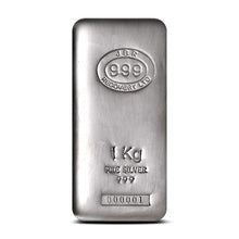 Load image into Gallery viewer, 1 Kilo JBR Silver Bar – Serial Numbered - Zion Metals
