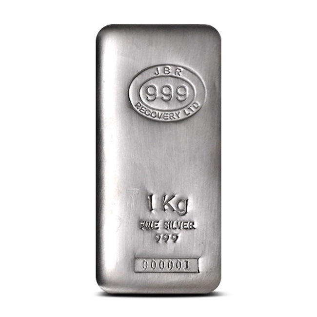 1 Kilo JBR Silver Bar – Serial Numbered - Zion Metals