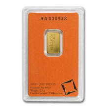 Load image into Gallery viewer, 2.5 Gram Valcambi Gold Bar - in Assay - Zion Metals
