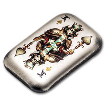 Load image into Gallery viewer, 2 oz Silver Cast Bar Poker Cards: King of Spades (With Box &amp; COA)
