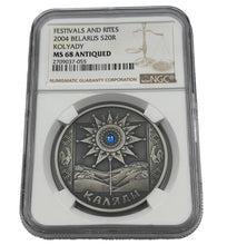 Load image into Gallery viewer, 2004 Belarus Kalyady Festivals and Rites NGC MS68 Silver Coin | Zion Metals
