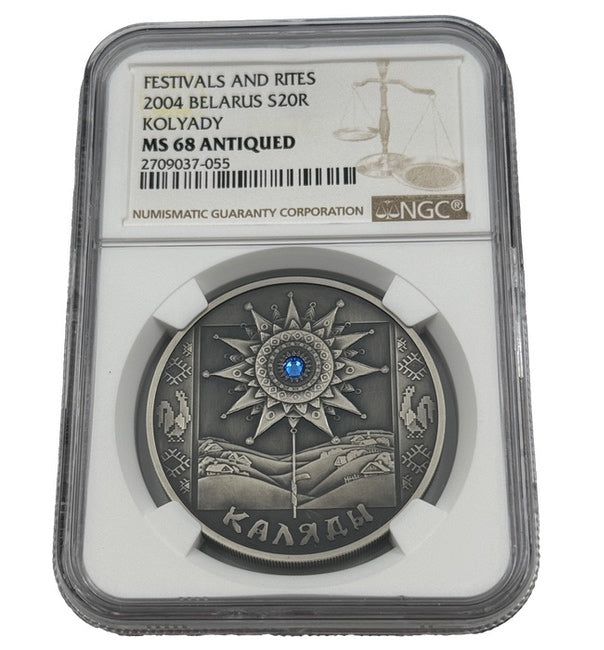 2004 Belarus Kalyady Festivals and Rites NGC MS68 Silver Coin | Zion Metals