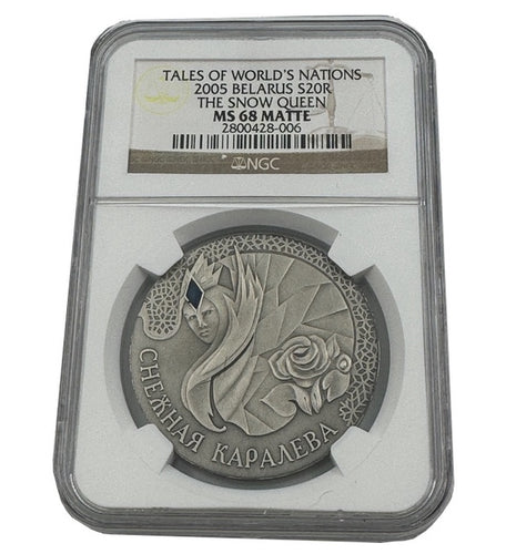 2005 Belarus Tales of the World - The Snow Queen NGC MS68 Silver Coin | Zion Metals