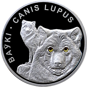 2007 Belarus Wolves Environmental Protection Series Silver Coin - Zion Metals