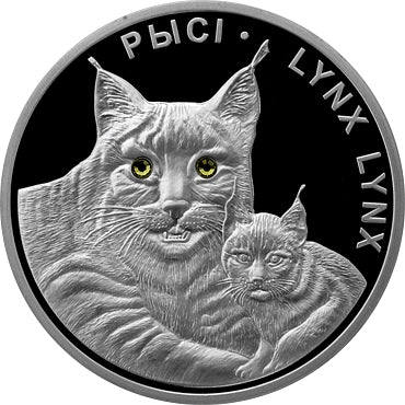 2008 Belarus Lynxes Environmental Protection Series Silver Coin - Zion Metals