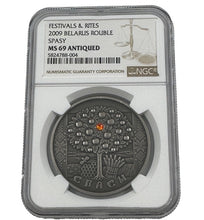 Load image into Gallery viewer, 2009 Belarus Spasy Festivals and Rites NGC MS69 Silver Coin | Zion Metals
