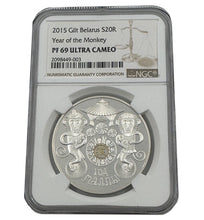 Load image into Gallery viewer, 2015 Belarus Year of the Monkey NGC PF69 Silver Coin
