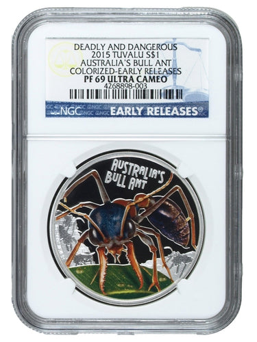 2015 Australian Deadly Dangerous BULL ANT Silver Coin NGC PF69 | Zion Metals