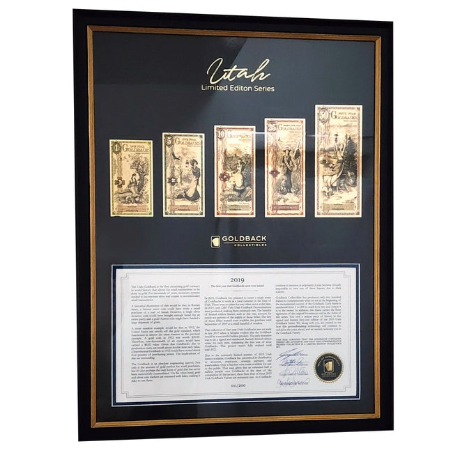 2019 Utah Goldback Signed Frame Set (#114 of 200)- Zion Metals