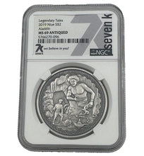 Load image into Gallery viewer, 2019 1 oz Niue Silver Antiqued Legendary Tales Aladdin NGC MS 69
