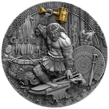 Load image into Gallery viewer, 2019 Niue 2 oz Antique Gods HEPHAESTUS Silver Coin | Zion Metals
