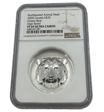 Load image into Gallery viewer, 2022 Canada 1 oz Silver Multifaceted Grizzly Bear Coin NGC PF69 - Zion Metals
