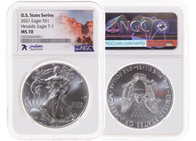 Load image into Gallery viewer, 2021 1 oz American Silver Eagle U.S. State Series South Dakota NGC MS70 - Zion Metals
